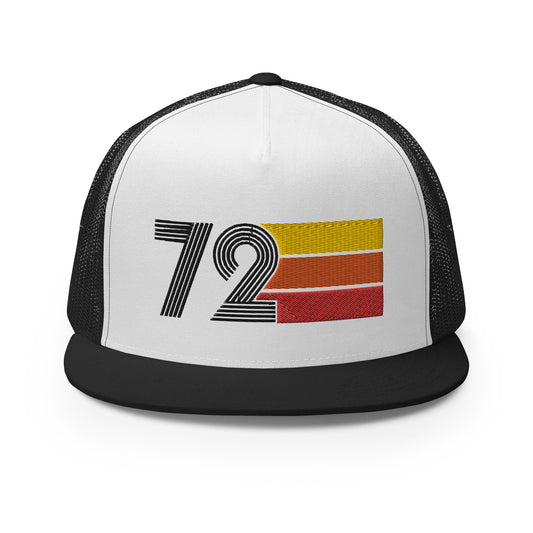 Classic Retro 1972 Flat Bill Trucker Cap