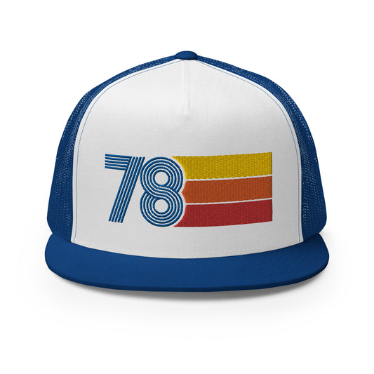 Classic Retro 1978 Flat Bill Trucker Cap
