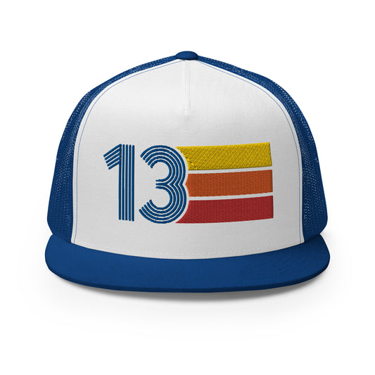 Classic Retro 2013 Flat Bill Trucker Cap