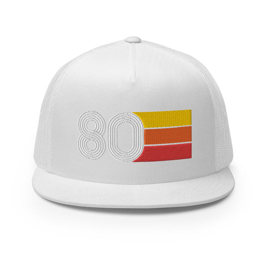 Classic Retro 1980 Flat Bill Trucker Cap