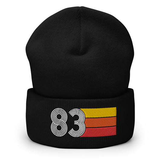 83 Number 1983 Birthday Retro Men's Women's Cuffed Beanie