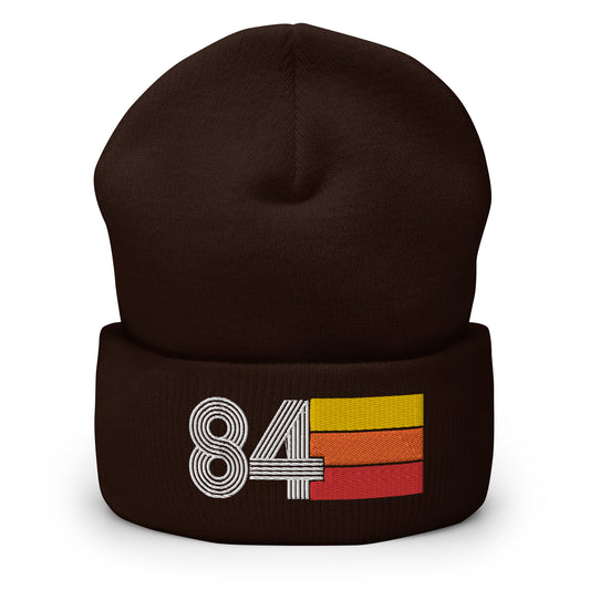 84 Number 1984 Birthday Retro Men's Women's Cuffed Beanie