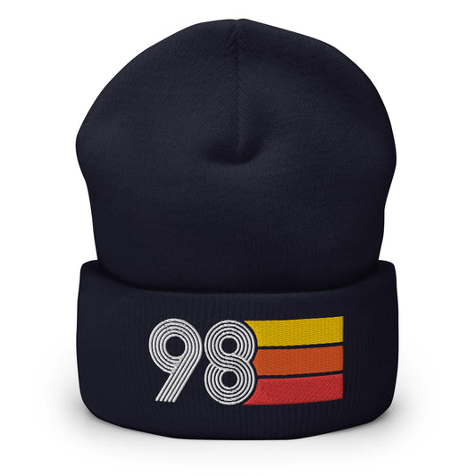 98 Number 1998 Birthday Retro Men's Women's Cuffed Beanie