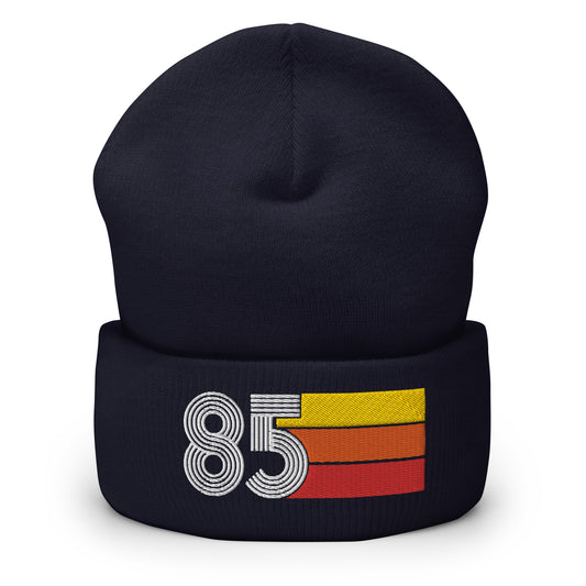 85 Number 1985 Birthday Retro Men's Women's Cuffed Beanie