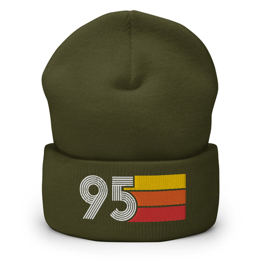 95 Number 1995 Birthday Retro Men's Women's Cuffed Beanie