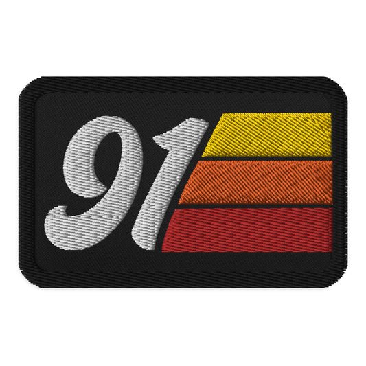 91 - 1991 Retro Groovy Birthday Year Embroidered patches