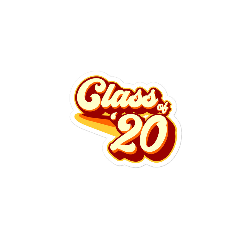 Class of 2020 Bubble-free stickers