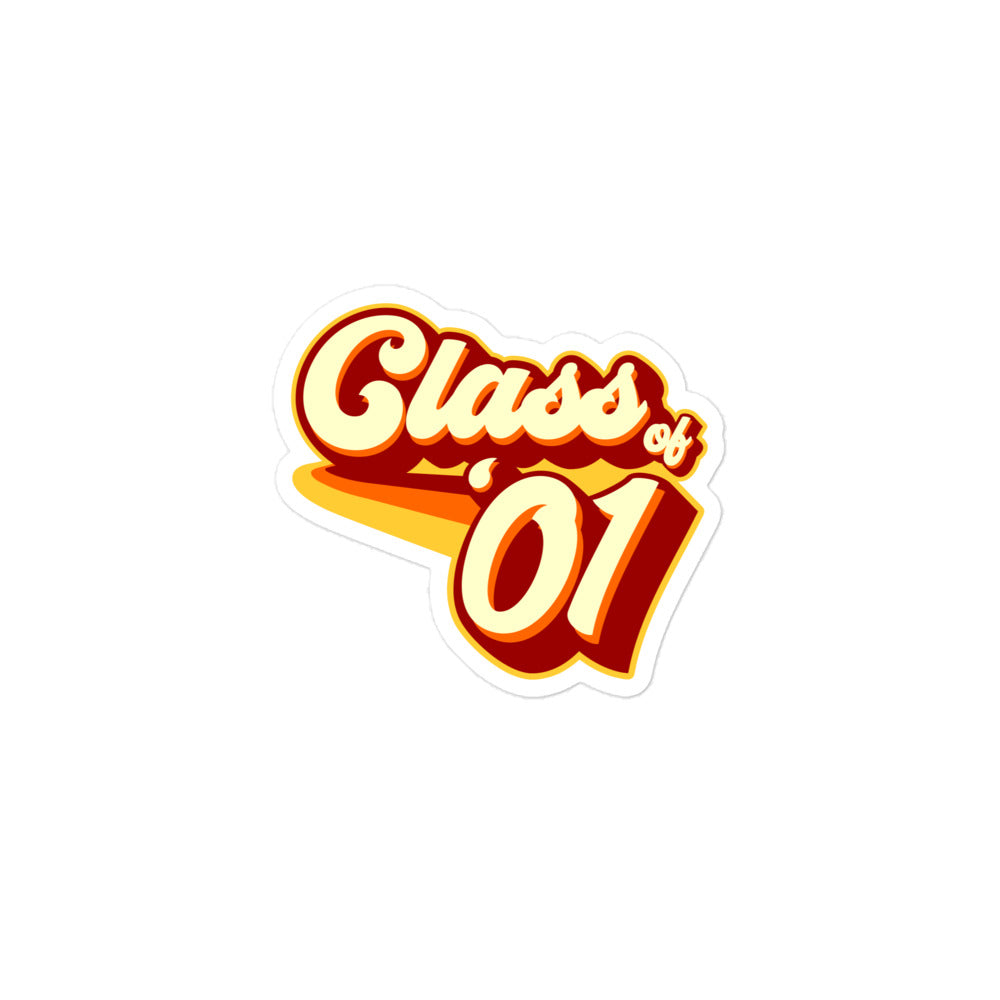 Class of 2001 Bubble-free stickers