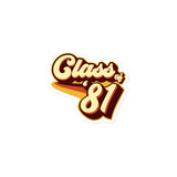 Class of 81 Graduation Retro 1981 Reunion Bubble-free stickers