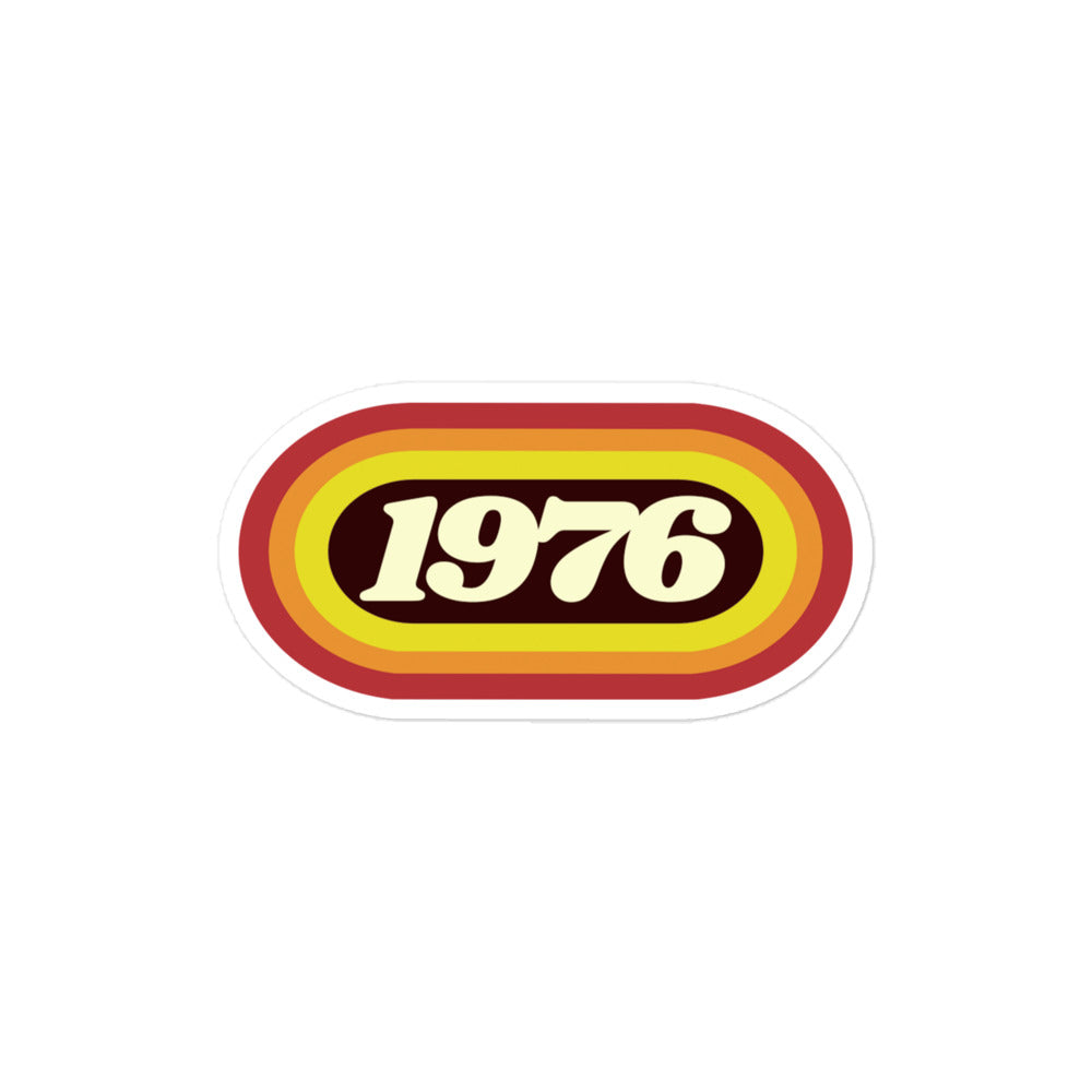 1976 Retro Oval Bubble-free stickers