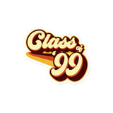 Class of 99 Graduation Retro 1999 Reunion Bubble-free stickers