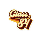 Class of 84 Graduation Retro 1984 Reunion Bubble-free stickers