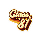 Class of 81 Graduation Retro 1981 Reunion Bubble-free stickers