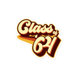 Class of 64 Graduation Retro 1964 Reunion Bubble-free stickers