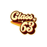 Class of 63 Graduation Retro 1963 Reunion Bubble-free stickers