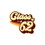 Class of 62 Graduation Retro 1962 Reunion Bubble-free stickers