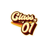 Class of 01 Graduation Retro 2001 Bubble-free stickers