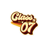 Class of 07 Graduation Retro 2007 Bubble-free stickers