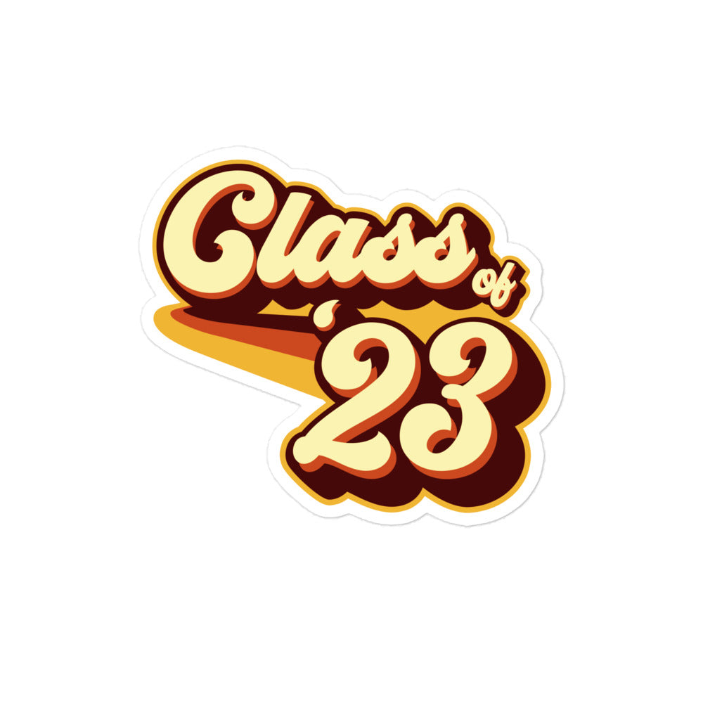 Class of 23 Graduation Retro 2023 Bubble-free stickers
