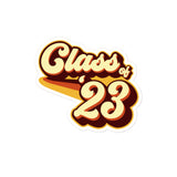 Class of 23 Graduation Retro 2023 Bubble-free stickers