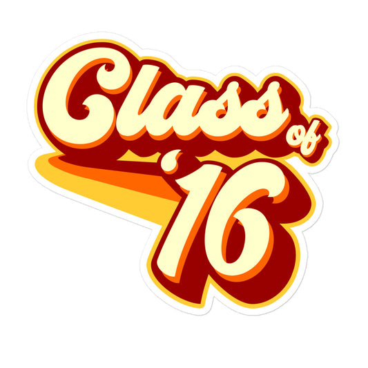 Class of 2016 Bubble-free stickers