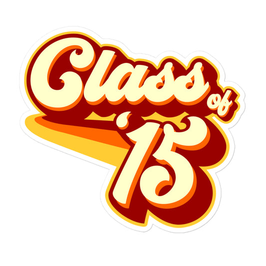 Class of 2015 Bubble-free stickers