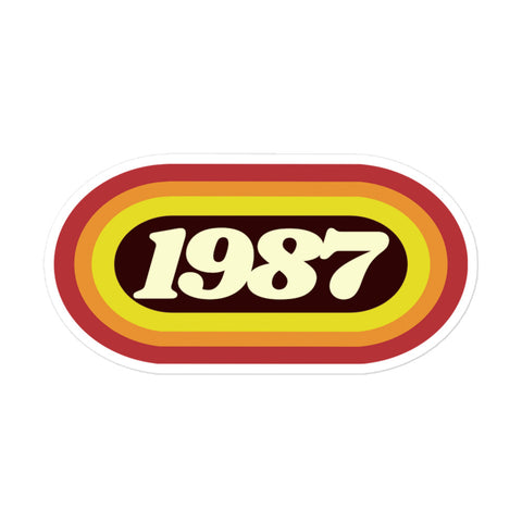 1987 Retro Oval Bubble-free stickers