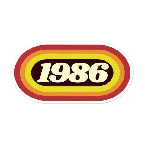 1986 Retro Oval Bubble-free stickers