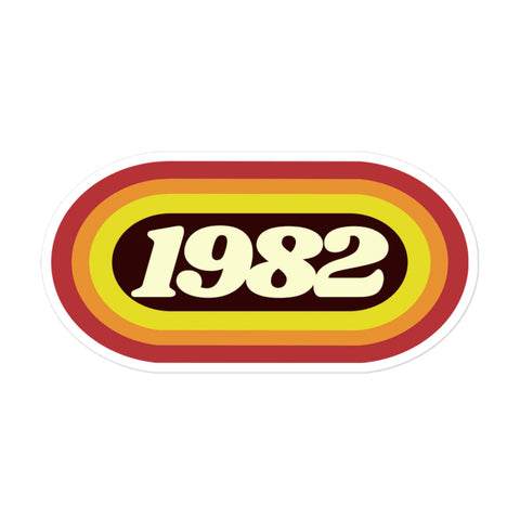 1982 Retro Oval Bubble-free stickers