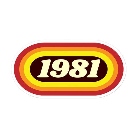 1981 Retro Oval Bubble-free stickers