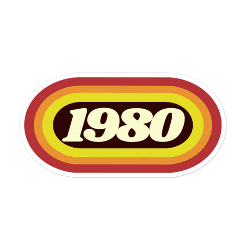 1980 Retro Oval Bubble-free stickers