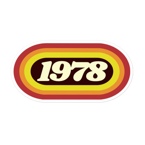 1978 Retro Oval Bubble-free stickers