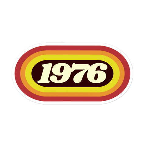 1976 Retro Oval Bubble-free stickers