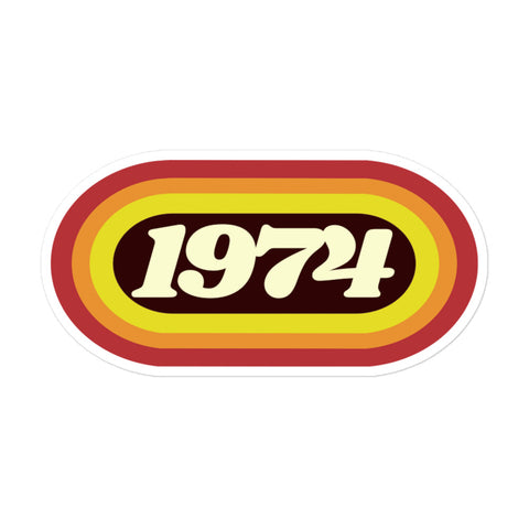 1974 Retro Oval Bubble-free stickers