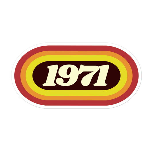 1971 Retro Oval Bubble-free stickers