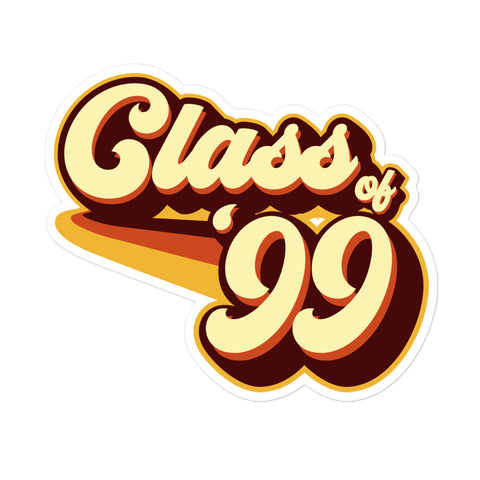 Class of 99 Graduation Retro 1999 Reunion Bubble-free stickers