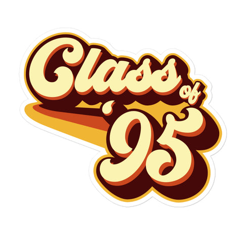 Class of 95 Graduation Retro 1995 Reunion Bubble-free stickers