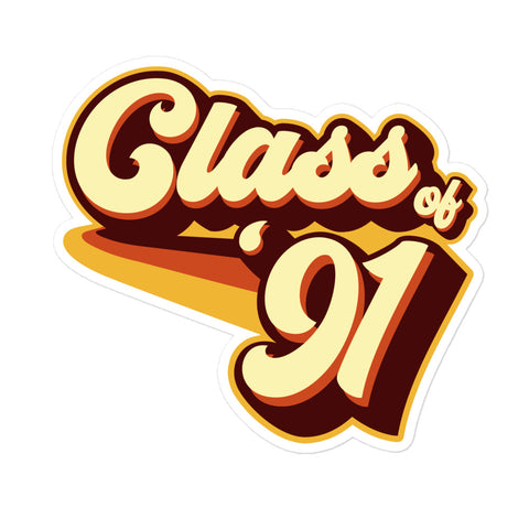 Class of 91 Graduation Retro 1991 Reunion Bubble-free stickers