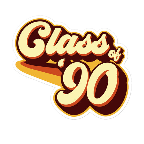 Class of 90 Graduation Retro 1990 Reunion Bubble-free stickers