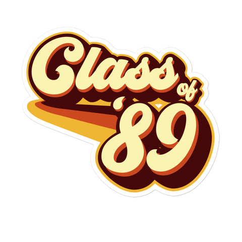 Class of 89 Graduation Retro 1989 Reunion Bubble-free stickers