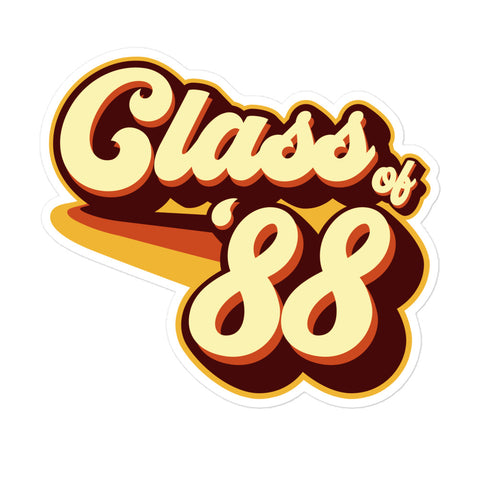 Class of 88 Graduation Retro 1988 Reunion Bubble-free stickers