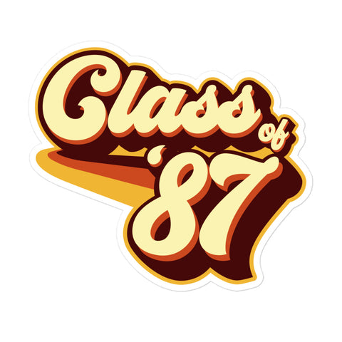 Class of 87 Graduation Retro 1987 Reunion Bubble-free stickers