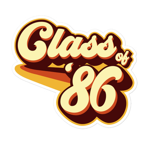 Class of 86 Graduation Retro 1986 Reunion Bubble-free stickers