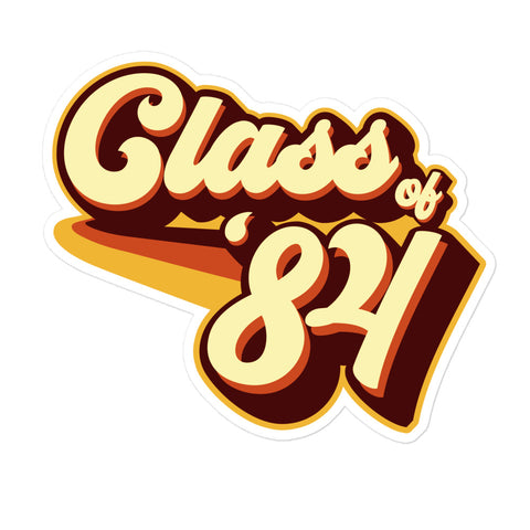 Class of 84 Graduation Retro 1984 Reunion Bubble-free stickers