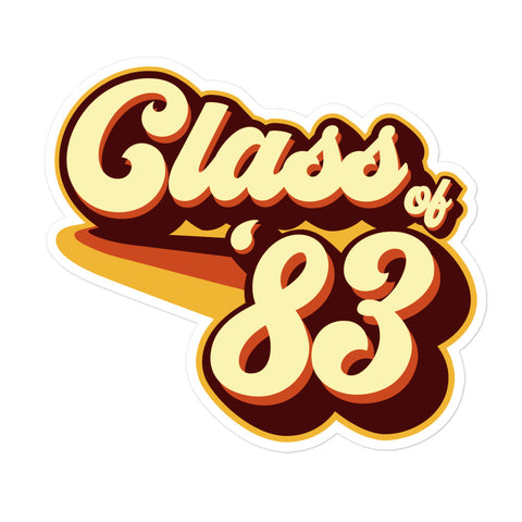 Class of 83 Graduation Retro 1983 Reunion Bubble-free stickers