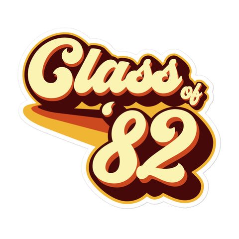 Class of 82 Graduation Retro 1982 Reunion Bubble-free stickers