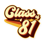 Class of 81 Graduation Retro 1981 Reunion Bubble-free stickers