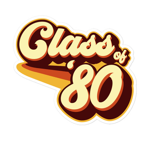 Class of 80 Graduation Retro 1980 Reunion Bubble-free stickers