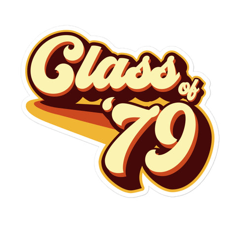 Class of 79 Graduation Retro 1979 Reunion Bubble-free stickers