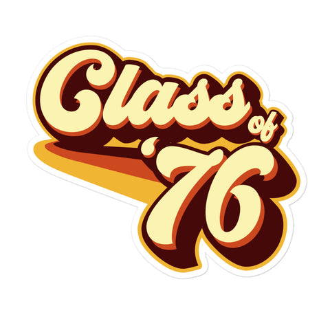 Class of 76 Graduation Retro 1976 Reunion Bubble-free stickers